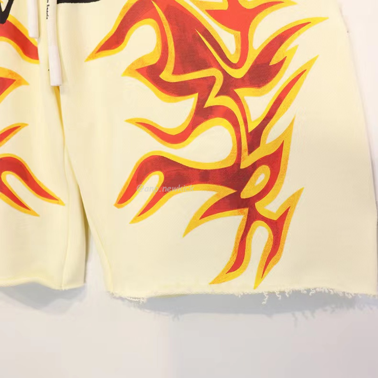 Palm Angels Graffiti Flame T Shirt Shorts Black White (2) - newkick.vip